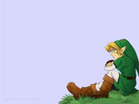 From the last chapter of Ocarina of Time, he was actually fishing ^_^