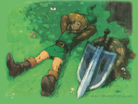 New art for the Link to the Past remake. Drawn by Capcom, I like it more than the other Link art in the old booklet, these were very fast to make because I had the images with blank backgrounds for my gallery, so don't think I'm ignoring requests! I'm so busy this month, this is all I could manage! I'm sorry!! :(